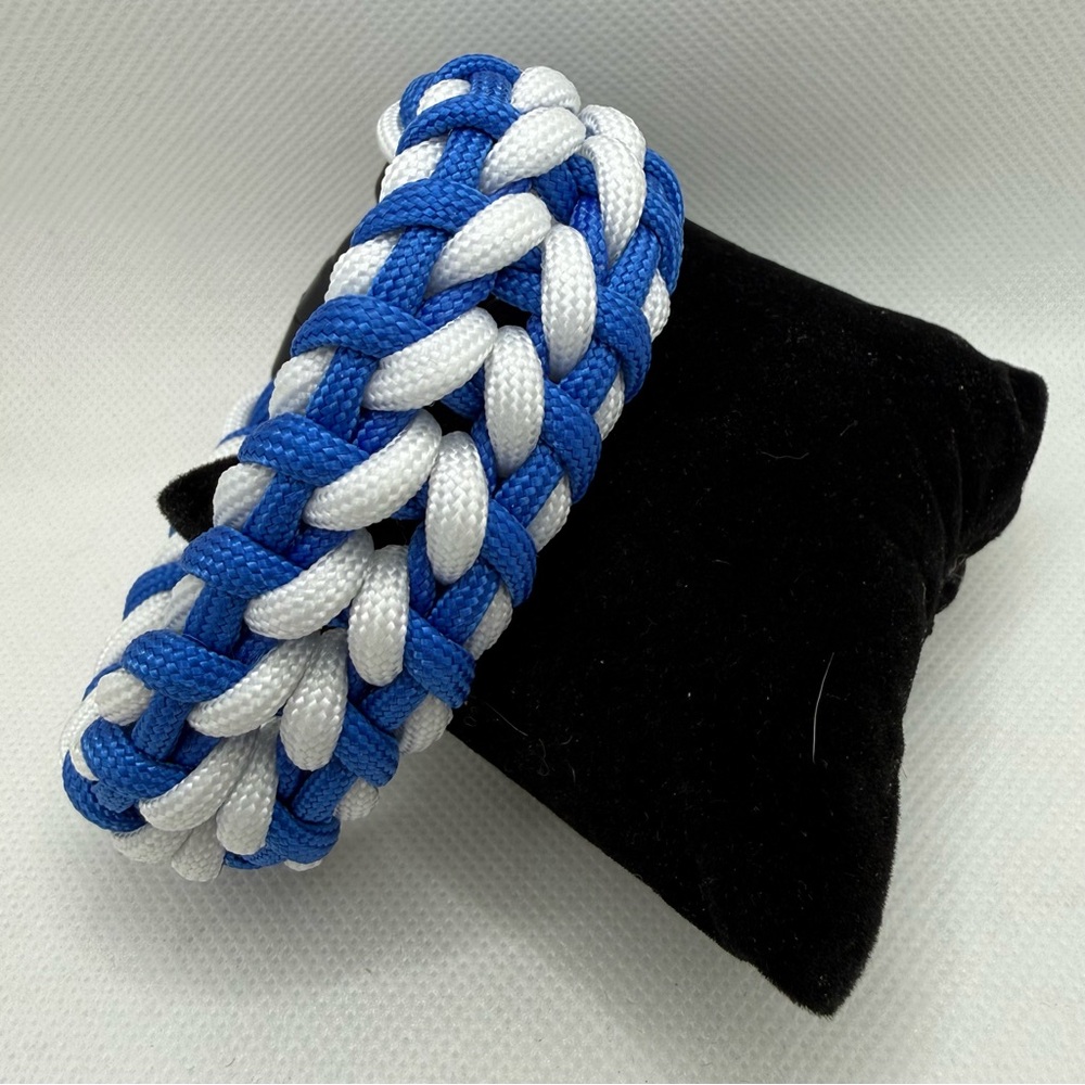 Handmade Blue and White Paracord Bracelet